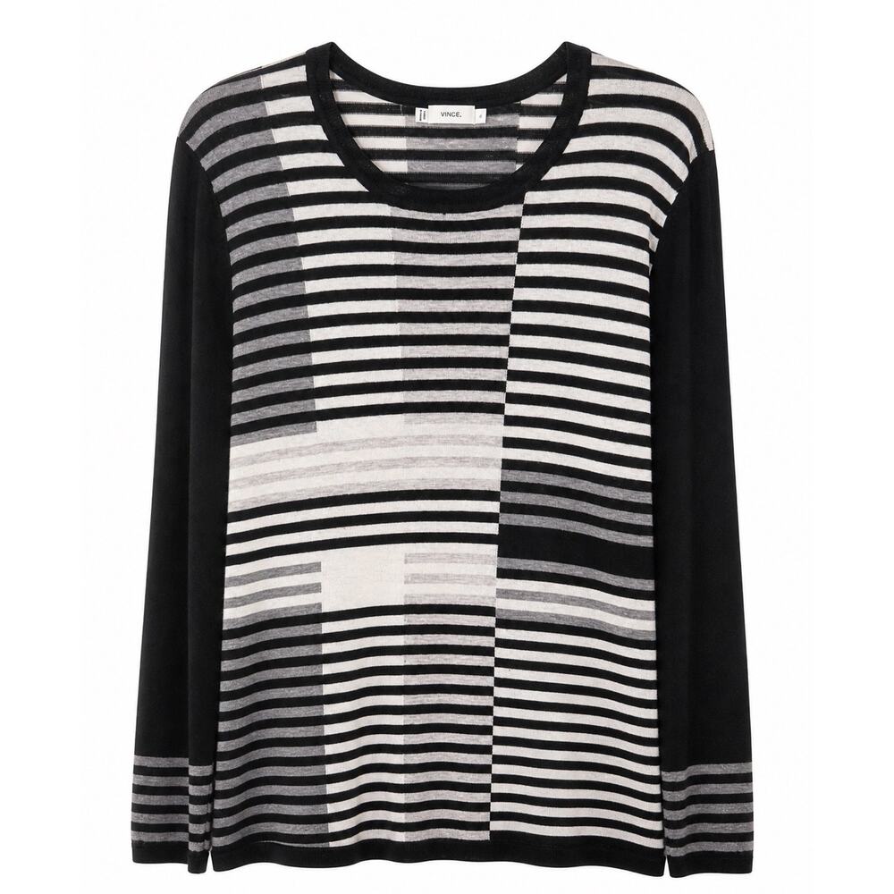 Vince Striped Featherweight Sweater